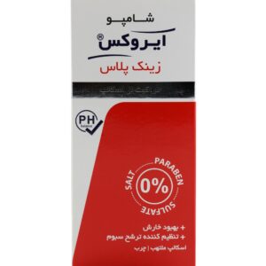 شامپو مو ایروکس مدل زینک پلاس مخصوص شوره چرب حجم 200 میلی لیتر