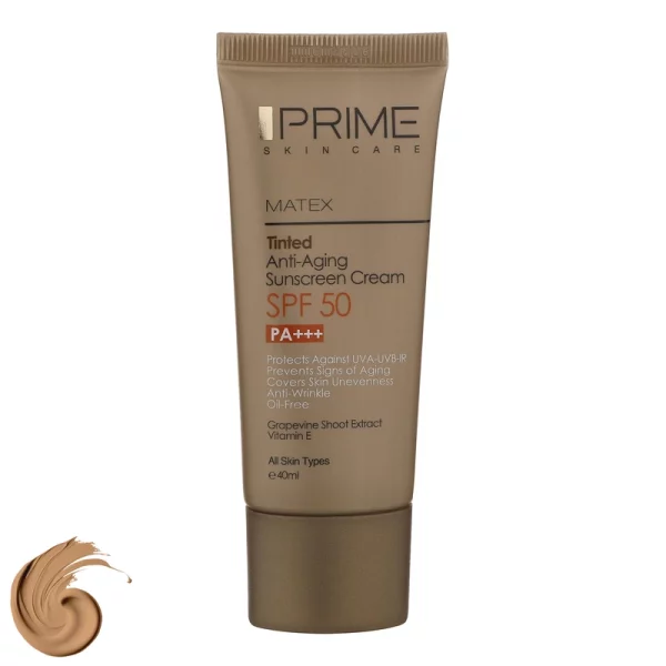 کرم ضد آفتاب رنگی پرایم SPF50 مدل Matex Tinted anti-aging