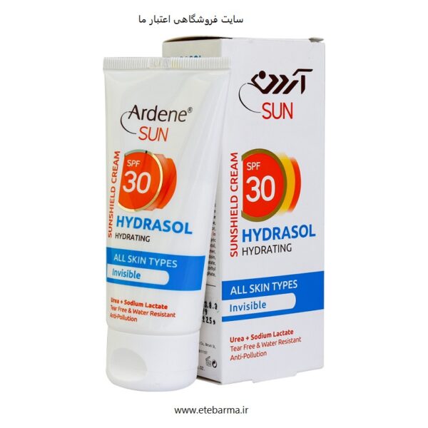 کرم ضد آفتاب بی رنگ آردن SPF 30 مدل HYDRASOL ‌مناسب انواع پوست حجم 50 میلی